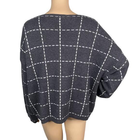 Vtg Pier Antonio Gaspari Avant Garde Merino Wool Plaid Patchwork Cardigan SZ L - Picture 5 of 10